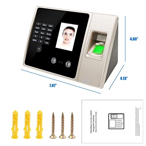 Time Clocks for Small Business,Clock In and Out Machine for Employees,Work Attendance Machine with Face Recognition,Fingerprint Scan,ID Card,PIN Punching in One,Offline Intelligent Time Card Machine