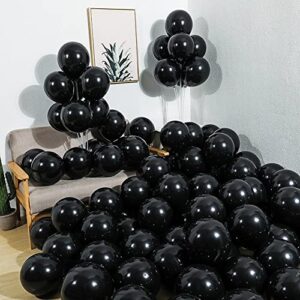 abbaoww 100 pcs black balloons 10 inch strong latex balloons for party decoration, birthday, wedding, anniversary, christmas and arch supplies
