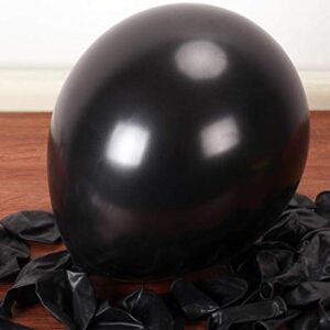 Abbaoww 100 Pcs Black Balloons 10 Inch Strong Latex Balloons for Party Decoration, Birthday, Wedding, Anniversary, Christmas and Arch Supplies