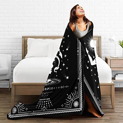 Scorpio Constellation Blanket Zodiac Sign Throw Blanket Astrology Flannel Blanket Birthday Gifts for Women Men 40"X50"