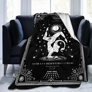 Scorpio Constellation Blanket Zodiac Sign Throw Blanket Astrology Flannel Blanket Birthday Gifts for Women Men 40"X50"