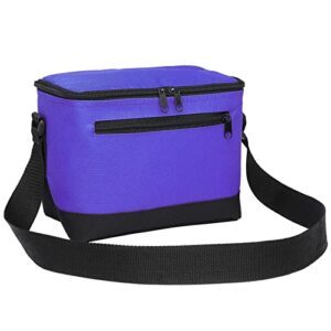 missmoon lunch cooler bag, small 6 can insulated cooler box tote container lunch bag pack adjustable strap for adult women men purple