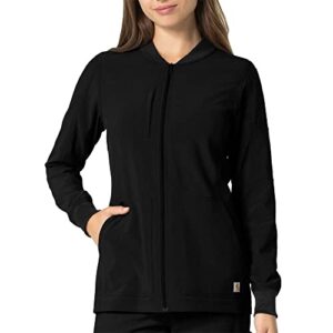 carhartt women's front zip utility jacket, black, small