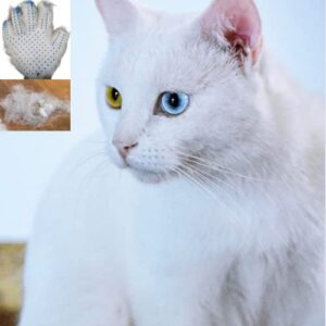 Pet Grooming Glove, Gentle Pet Grooming Glove Brush, Efficient Pet Hair Remover Glove, Deshedding Glove, Massage Mitt with Enhanced Five Finger Design, For Dogs & Cats with Long/Short- 1 Pair, Blue