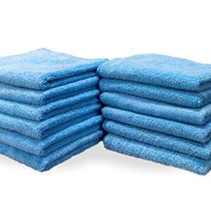 Aero Cosmetics All-Purpose Microfiber Cleaning Towels (12-Pack) Cleaning Cloth for Wet or Waterless Wash - Highly Absorbent, Lint-Free, Car, RV, Motorcycle, Kitchens, Bathrooms