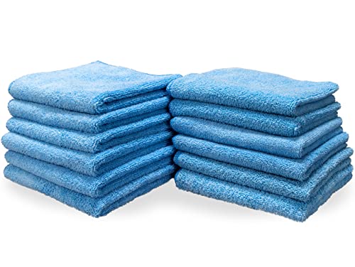 Aero Cosmetics All-Purpose Microfiber Cleaning Towels (12-Pack) Cleaning Cloth for Wet or Waterless Wash - Highly Absorbent, Lint-Free, Car, RV, Motorcycle, Kitchens, Bathrooms