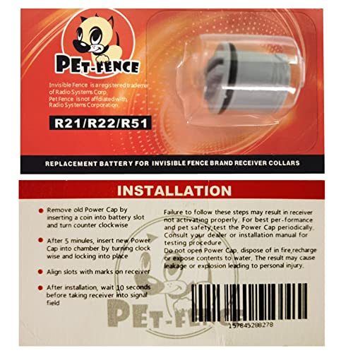 STRENG-CELL PET-Fence Dog Collar Batteries, Compatible with Invisible Fence Batteries, R21 R22 R51 Dog Collar Fence Battery, Latest Production Date(5 Pack)