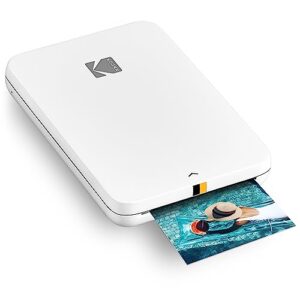 kodak step slim instant mobile color photo printer – wirelessly print 2x3” photos on zink paper with ios & android devices, white