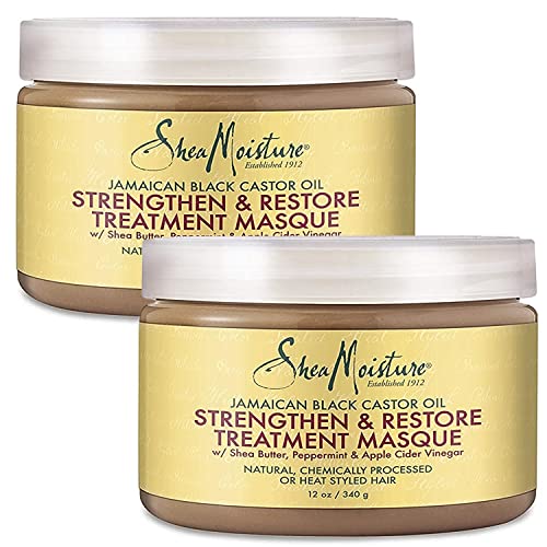 SheaMoisture Curly Hair Products, Jamaican Black Castor Oil Strengthen & Restore Treatment Masque, Paraben Free Moisturizer Hair Mask for Healthy Hair Growth