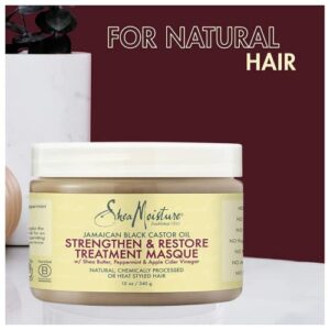 SheaMoisture Curly Hair Products, Jamaican Black Castor Oil Strengthen & Restore Treatment Masque, Paraben Free Moisturizer Hair Mask for Healthy Hair Growth