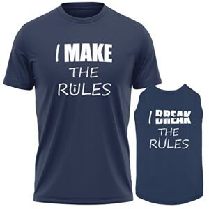 funny dog and owner outfit t-shirt - i make the rules i break the rules pet & owner matching shirts