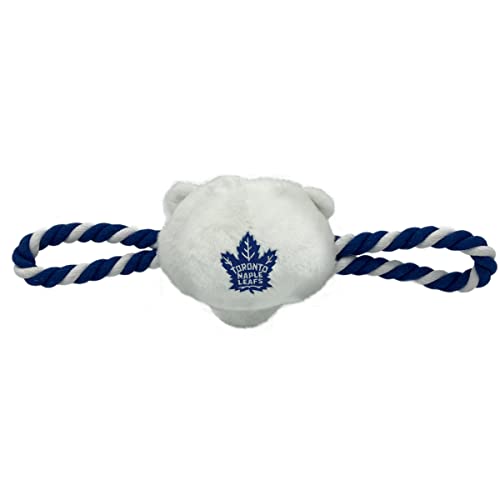 Pets First NHL Toronto Maple Leafs Mascot Toy for Dogs & Cats. Cute & Entertaining Face with Heavy-Duty Ropes. 7" Chewy Cartoon Toy with Inner Squeaker