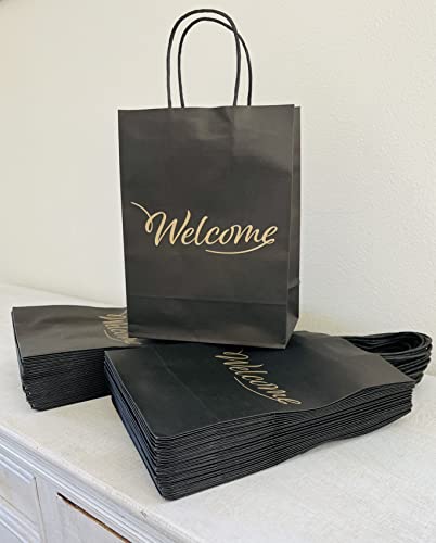 Welcome Gift Bags - 50 Pack - For Wedding Welcome Hotel Guest Bags, Favor Bags - 8.25 x 4.3 x 10.6"