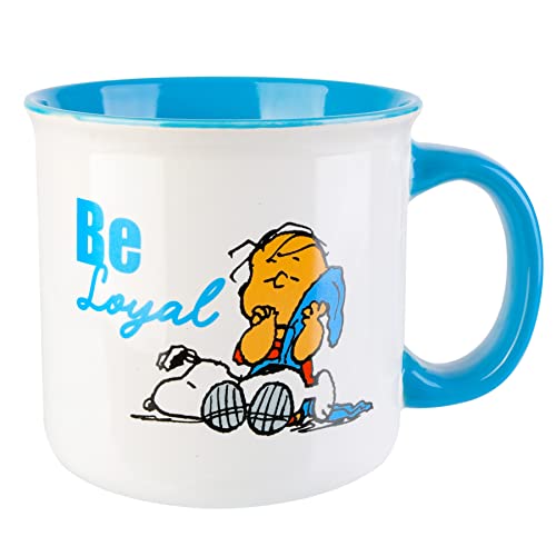 Peanuts Snoopy Gentle Reminders Camper 21oz Mugs, Stoneware, 4-Pack, Assorted Colors