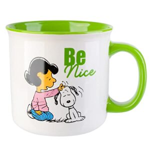 Peanuts Snoopy Gentle Reminders Camper 21oz Mugs, Stoneware, 4-Pack, Assorted Colors