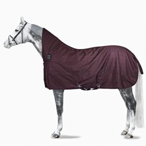 horze avalanche 1200d ripstop high neck medium weight waterproof horse turnout blanket (150g fill) - red mahogany burgundy - 81 in