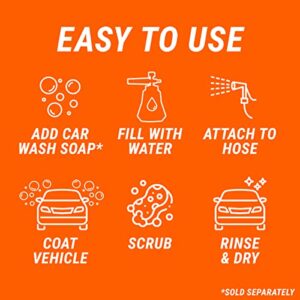 Armor All 2-in-1 Foam Cannon Kit, Car Cleaning Kit Connects to Power Washers and Garden Hoses for Vehicle Cleaning, Includes Foam Cannon, Foam Applicator and Ergonomic Adaptor, 3 Count