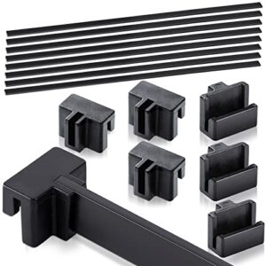 24 pcs hanging file rail and clip set 16 black hanging file clips 8 pvc file cabinet rails file drawer support black rail clips for home office storage to keep folders neat and organized (plastic)