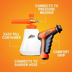 Armor All 2-in-1 Foam Cannon Kit, Car Cleaning Kit Connects to Power Washers and Garden Hoses for Vehicle Cleaning, Includes Foam Cannon, Foam Applicator and Ergonomic Adaptor, 3 Count