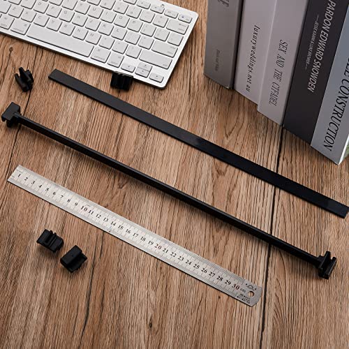 24 Pcs Hanging File Rail and Clip Set 16 Black Hanging File Clips 8 PVC File Cabinet Rails File Drawer Support Black Rail Clips for Home Office Storage to Keep Folders Neat and Organized (Plastic)