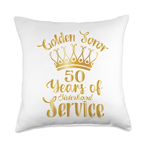 envisions by e Golden Soror-50 Years of Sisterhood & Service-Sorority Throw Pillow, 18x18, Multicolor