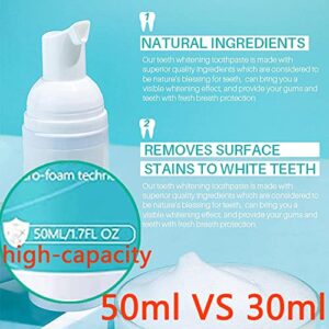 50ml*2pcs Toothpaste Foam Mouthwash, Ultra-Fine Mousse Mouthwash Foam Toothpaste, 24-Hr Micro-Mouthwash Foam Technology Solve All Oral Problems