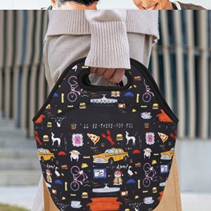 LOOJIM Friends TV Show Merchandise Neoprene Lunch Bag Friends TV Show Gifts Reusable Tote lunch Box Friends Picnic Insulated Lunch Bags