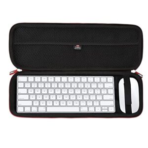 fblfobeli hard carrying case compatible with apple magic keyboard + magic mouse, travel protective carrying storage bag