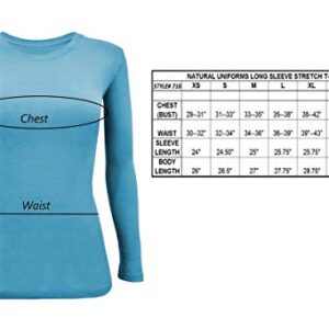 Natural Uniforms Women's Under Scrub Tee Crew Neck Long Sleeve T-Shirt (Black, Medium)