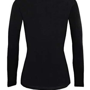 Natural Uniforms Women's Under Scrub Tee Crew Neck Long Sleeve T-Shirt (Black, Medium)