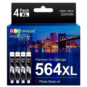 gpc image compatible ink cartridge replacement for hp 564xl 564 xl compatible with deskjet 3520 3522 officejet 4620 photosmart 5520 6510 7520 7525 printer (4 photo black)