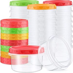 36 pack freezer storage containers with lids, reusable twist top containers for soup, round wide mouth lunch jars, freezer deli containers (8 oz)