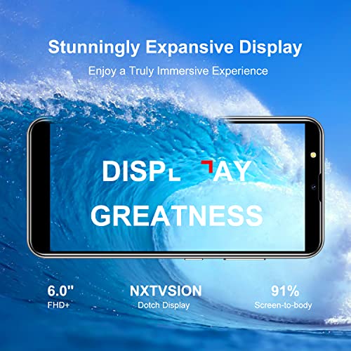 Xgody V40 Unlocked Cell Phones, 6.1 Inch 4G Smartphones, Android 10.0 OS with Free Dual SIM Quad Core, Dual 5MP Camera, 3000 mAh Battery, Face Unlocking (Blue)