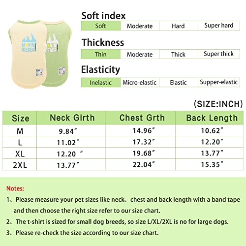 ISPET Dog Shirts Self Cooling T-Shirts, Ice Silk Summer Dog Tee Shirts Soft Pet Sleeveless Vest Tank Top for Small Dogs Boys Girls - Avoid Overheating, Green, Medium