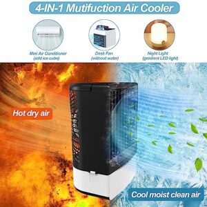 Portable Air Conditioners AC - 4000mAh USB Battery Air Conditioner Portable with Remote Control, Rechargeable Anti-Leak Personal Air Conditioner for Camping, Home, Indoor, Outdoors