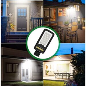 AWANFI Solar Street Light Outdoor, Solar Powered Flood Light Waterproof Dusk to Dawn with Remote Control On/Off Switch for Outside Yard Parking Lot Lighting