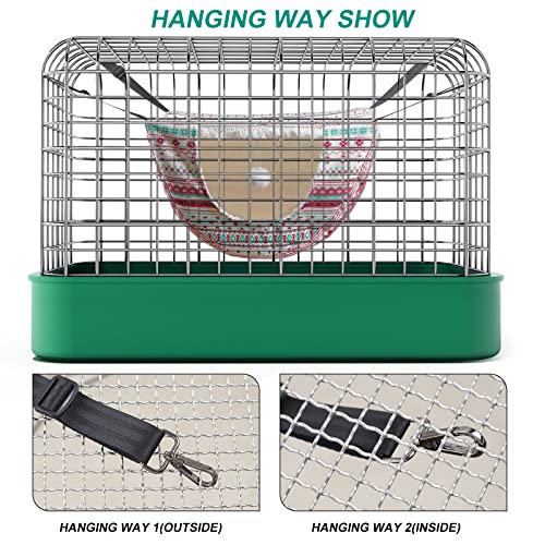 ONENIN Cat Cage Hammock,Hanging Soft Pet Bed for Kitten Ferret Rabbit Raccoon or Small Pet,Double Layer Hanging Bed for Pets,2 Level Indoor Bag for Spring/Summer/Winter (White)