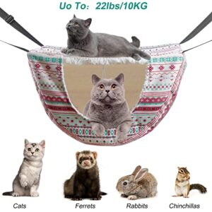 ONENIN Cat Cage Hammock,Hanging Soft Pet Bed for Kitten Ferret Rabbit Raccoon or Small Pet,Double Layer Hanging Bed for Pets,2 Level Indoor Bag for Spring/Summer/Winter (White)