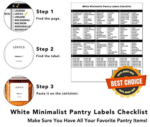 180 Kitchen Pantry Labels for Food Storage Containers, Preprinted Minimalist Food Labels for Jars, Waterproof Black Script Jar Label Stickers for Organization and Storage