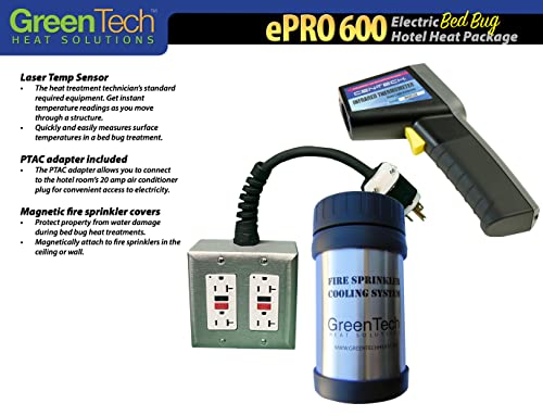 Hotel Portable Electric Bed Bug Sanitation Heater | Professional-Grade | Heat Treatment System and Equipment | Get Rid of Bugs | 26,212 BTU | ePro 600 PTAC Hotel Bundle Package for 600 Sq Foot Room