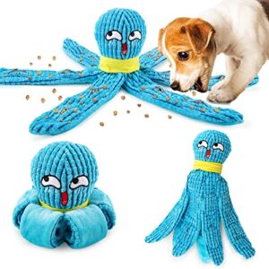 totark snuffle octopus dog toys for large dogs, snuffle toys treat puzzle games for dogs mental stimulation enrichment toys, squeaky interactive crinkle dog toys for boredom foraging training
