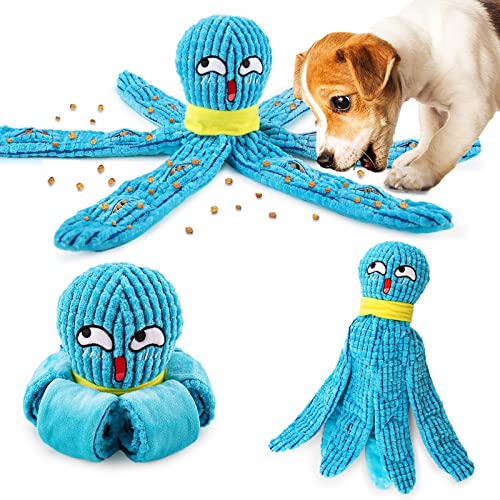 TOTARK Snuffle Octopus Dog Toys for Large Dogs, Snuffle Toys Treat Puzzle Games for Dogs Mental Stimulation Enrichment Toys, Squeaky Interactive Crinkle Dog Toys for Boredom Foraging Training