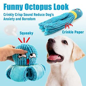 TOTARK Snuffle Octopus Dog Toys for Large Dogs, Snuffle Toys Treat Puzzle Games for Dogs Mental Stimulation Enrichment Toys, Squeaky Interactive Crinkle Dog Toys for Boredom Foraging Training