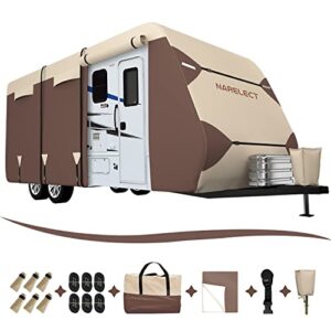 NarElect RV Cover Travel Trailer Cover,20-22ft Camper Cover Waterproof Rip-Resistant Anti-UV RV&Trailer Cover,Toy Hauler Cover with Windproof Straps for Trailer Cover