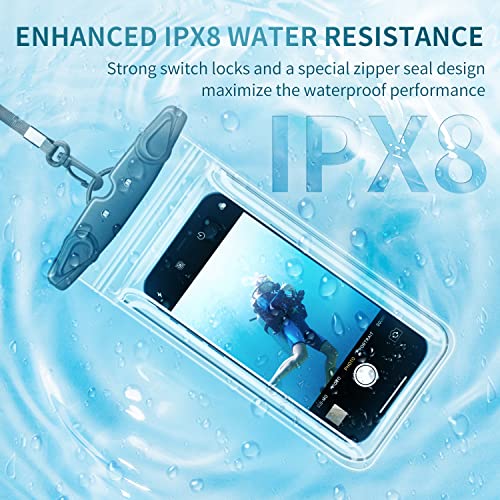 Universal Waterproof Phone Pouch, 4-Pack IPX8 Waterproof Phone Lanyard Case Compatible with iPhone 14/13/12/11 Pro Max/Pro/8 Plus, Galaxy S22/S21/S20/S10/Note 20/10/9 up to 6.8", Dry Bag for Vacation