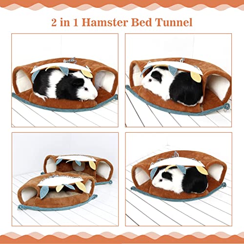 kathson Rat Bed Tunnel Hamster Hanging Hammock Tunnel Winter Warm Plush Cage Hideout with Metal Hook for Hamsters Chipmunk Flying Squirrel Gerbils Mice