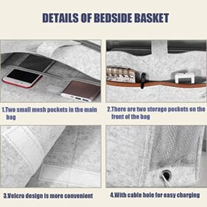 Bedside Caddy College Students Bunk Bed Accessories Bedside Storage Bag Hanging Organizer for Bunk and Hospital Beds,Dorm 13.7x11.8x1.2