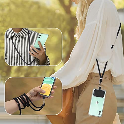 UBITREE Universal Phone Lanyard, Crossbody Cell Phone Lanyards Multifunctional Nylon Patch Adjustable Shoulder Neck Strap Compatible with Most Smartphones Black