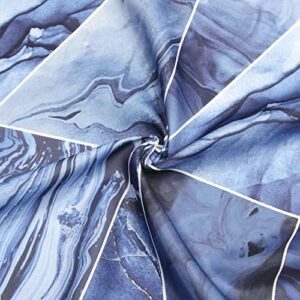 SUMGAR Marble Shower Curtain Blue Ombre Geometric Pattern for Modern Luxury Coastal Beach Bathroom, Decorative Polyester Fabric Curtains Set with Hooks, 72x72 Inches 