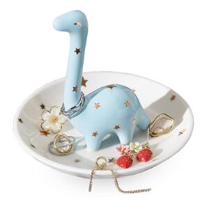 PUDDING CABIN Dinosaur Ring Holder for Jewelry, Christmas Gifts for Women Girls Birthday Wedding Graduation Valentines Bday Gift, Jewelry Dish Tray for Rings Bracelets Necklace Organizer